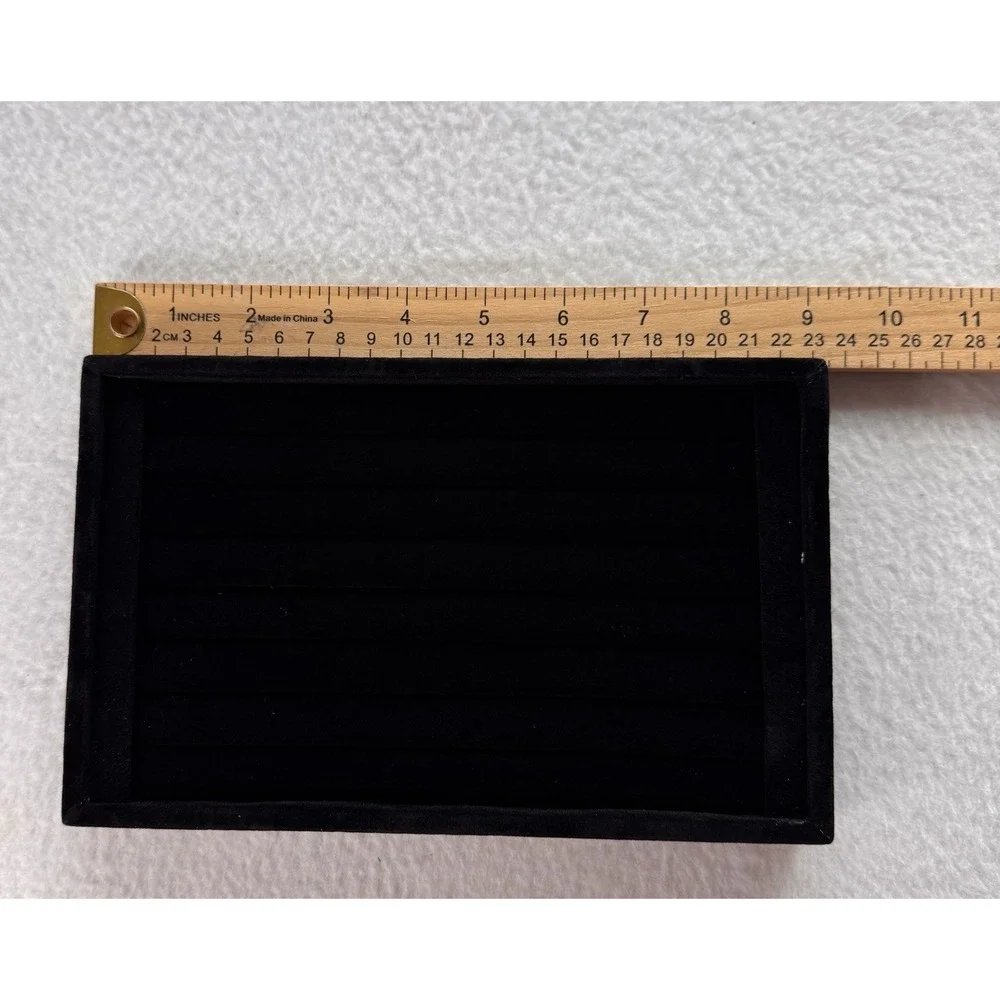 Black Velvet Jewelry Display Tray Ring Organizer Showcase 11x7